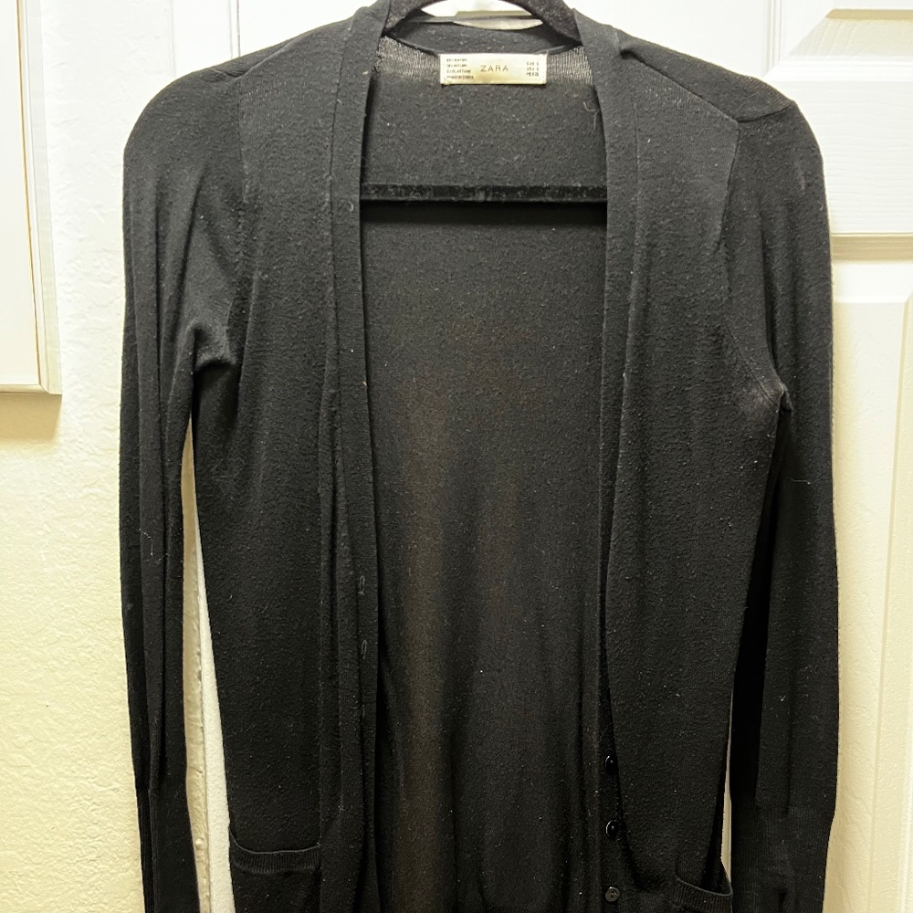 Zara Longline black cardigan size S